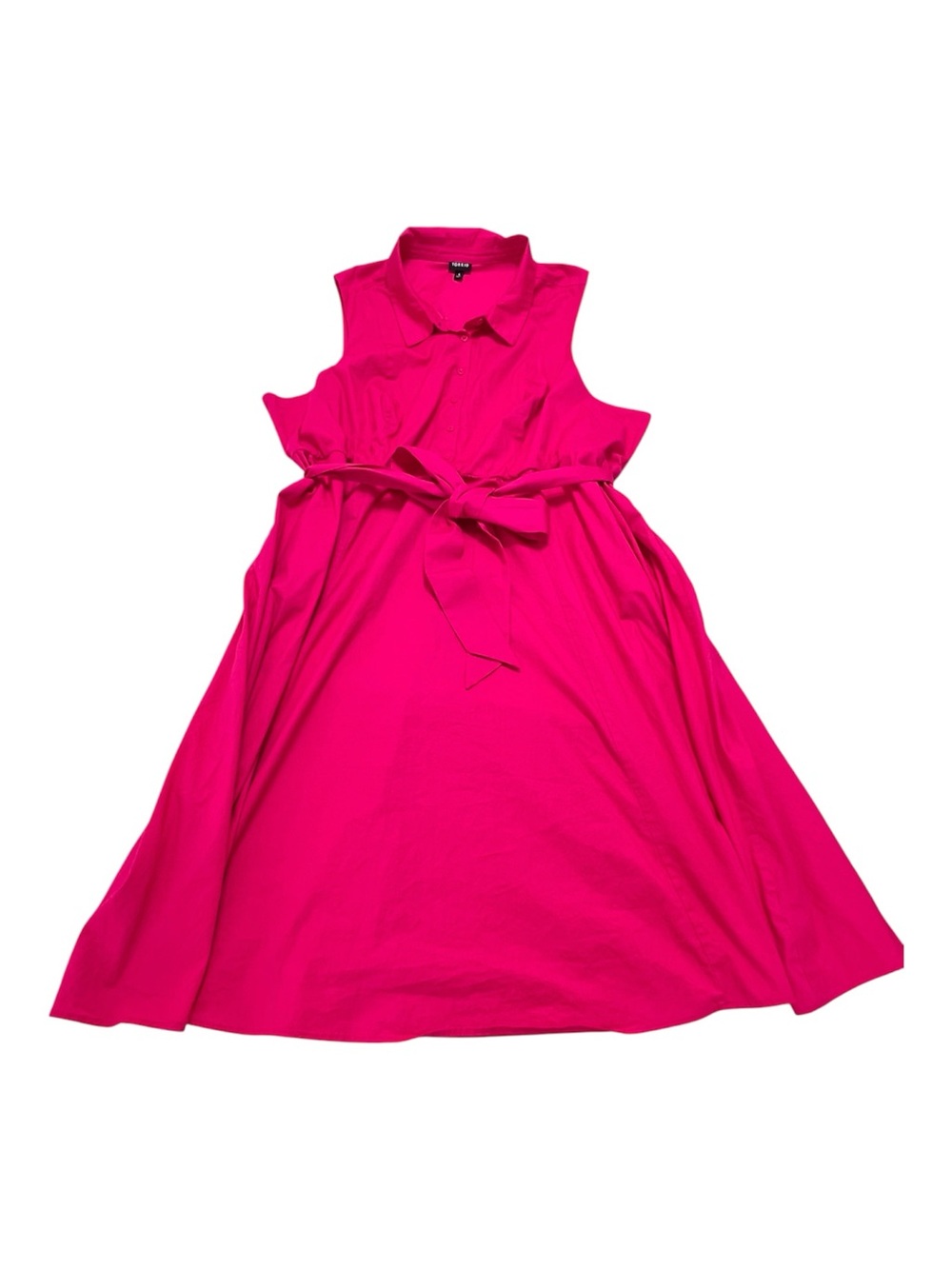 Torrid Fuchsia Pink Sleeveless Button Front Shirt Dress Belted Plus Size 4X - Picture 8 of 11
